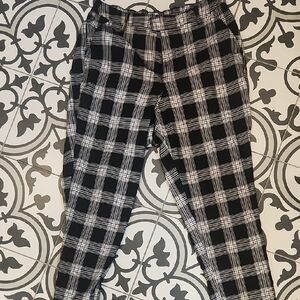 Black and White Checkered Men's Pants